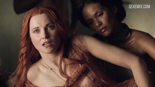 Lucy Lawless stehende Sexszene in Spartacus