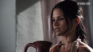 Katrina Law shows big breasts and pussy, scene in Spartacus