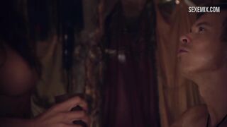 Sexy Ayse Tezel breast scene in Spartacus