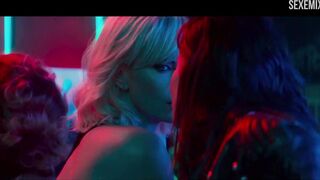 Sofia Boutella and Charlize Theron kissing scene in Atomic Blonde