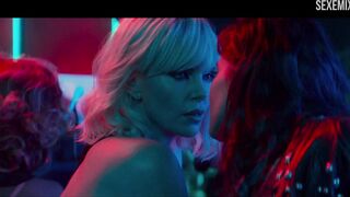 Sofia Boutella and Charlize Theron kissing scene in Atomic Blonde