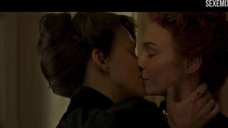 Sexy Eleanor Tomlinson kiss scene in Colette