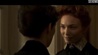 Sexy Eleanor Tomlinson kiss scene in Colette