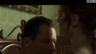 Eleanor Tomlinson fucking in bed scene in Colette