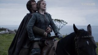 Touching Gemma Whelan's breasts, scene in Game of Thrones