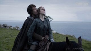 Touching Gemma Whelan's breasts, scene in Game of Thrones