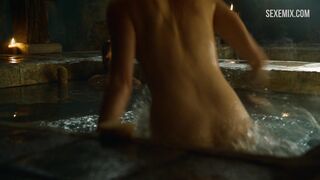 Gwendoline Christie takes a bath, scene in Game of Thrones