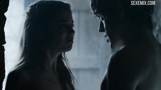 Charlotte Hope fucked hard from behind by the window, scene in Game of Thrones