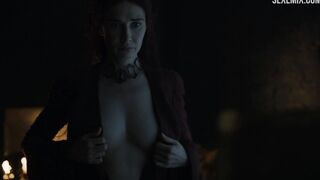 Carice van Houten undressed in front of the mirror, scene in Game of Thrones