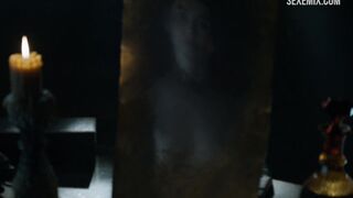 Carice van Houten undressed in front of the mirror, scene in Game of Thrones