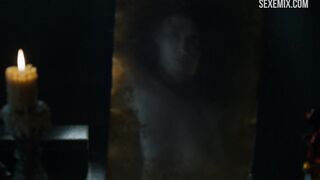 Carice van Houten undressed in front of the mirror, scene in Game of Thrones