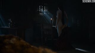 Carice van Houten undressed in front of the mirror, scene in Game of Thrones