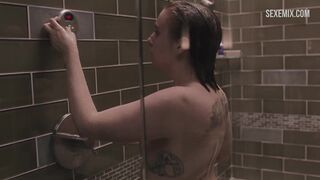 Lena Dunham takes a shower, scene in Girls