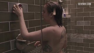 Lena Dunham takes a shower, scene in Girls