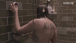 Lena Dunham takes a shower, scene in Girls