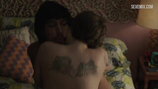 Lena Dunham fucked on the bed, scene in Girls