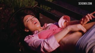 Sook-Yin Lee masturbates on a bench, scene in Shortbus