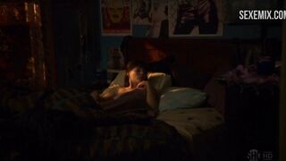 Naked Emma Greenwell getting out of bed, scene in Shameless