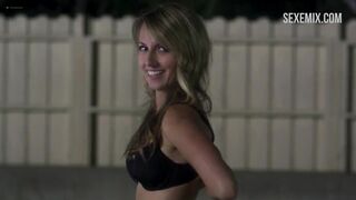 Erica Duke took off her bra and showed her breasts, scene in #1 Cheerleader Camp