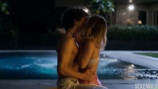 Erotic scene by the pool with Georgina Amoros in lingerie, in Elite