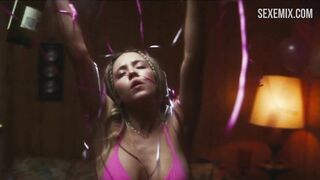 Gorgeous Sydney Sweeney in a pink bikini, scene in Euphoria