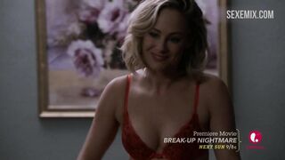 Alyshia Ochse in red bra and red panties, scene in Bad Sister