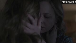 Adelaide Clemens and Liana Liberato lesbian kiss, scene in To the Stars (2019)