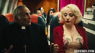 Jin N Tonic shows us her beautiful cleavage, scene in Exorcism At 60,000 Feet