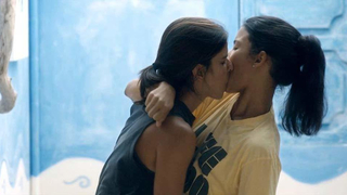 Danay Garcia and Patricia Velasquez, Lesbian Kissing