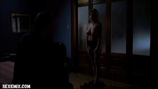 Isabella Ferrari shows body in a lace lingerie, scene in Amatemi (2005)